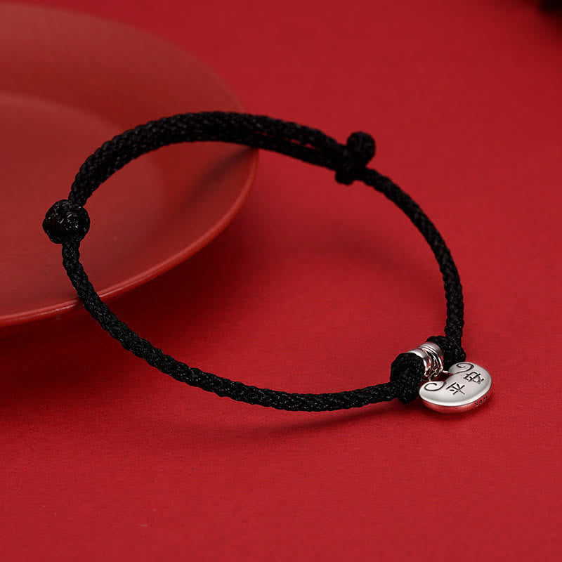 KarmaRipple's Handmade 925 Sterling Silver Peace And Joy Safe Well Wish Lock Strength Woven Rope Bracelet p8
