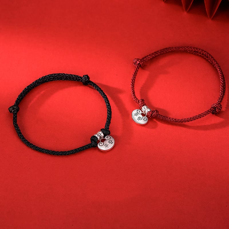 KarmaRipple's Handmade 925 Sterling Silver Peace And Joy Safe Well Wish Lock Strength Woven Rope Bracelet p4