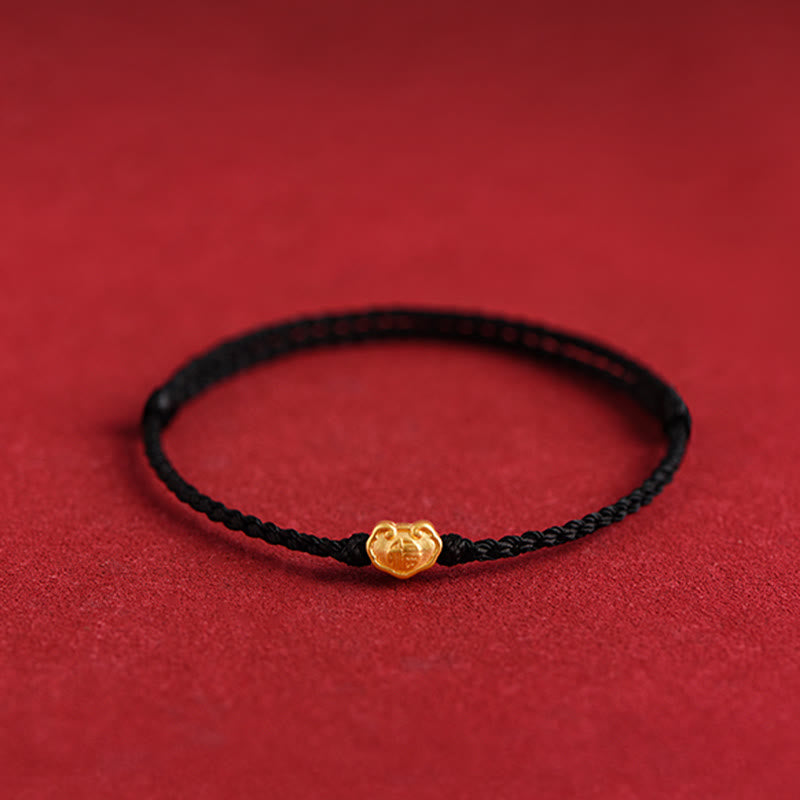 KarmaRipple's 999 Gold Chinese Lock Talisman Fu Character Protection Handmade Rope Bracelet p19