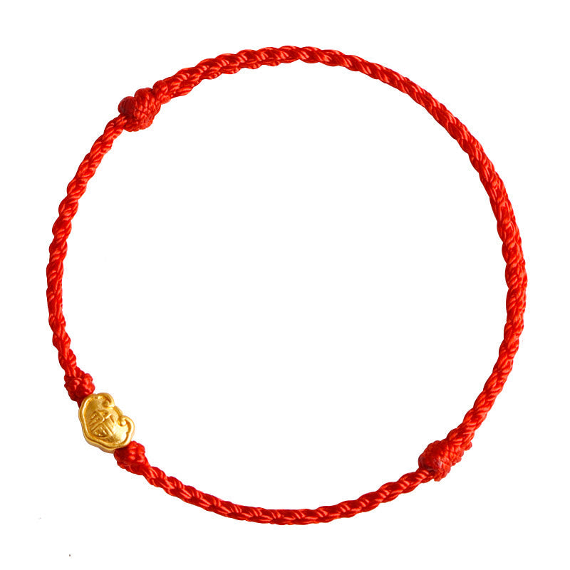 KarmaRipple's 999 Gold Chinese Lock Talisman Fu Character Protection Handmade Rope Bracelet p13
