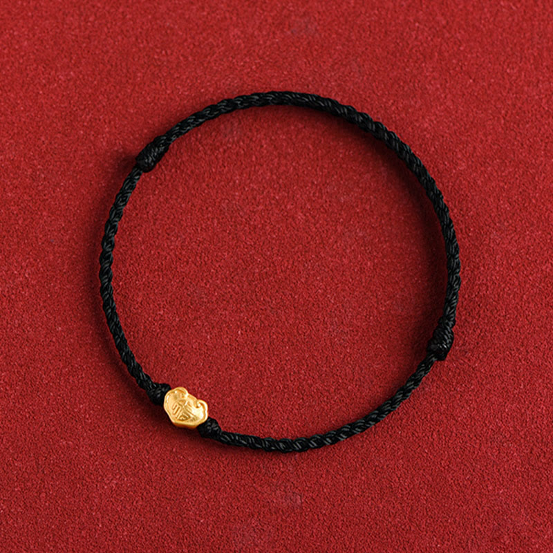 KarmaRipple's 999 Gold Chinese Lock Talisman Fu Character Protection Handmade Rope Bracelet p18