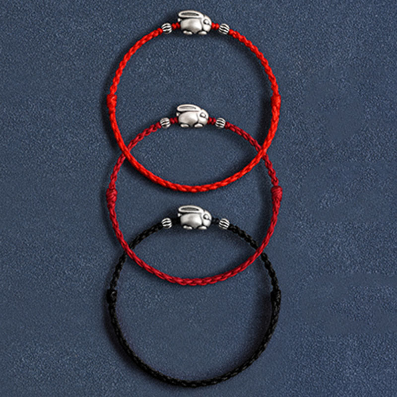 KarmaRipple's Handmade 999 Sterling Silver Rabbit Luck?Rope Bracelet Anklet p28