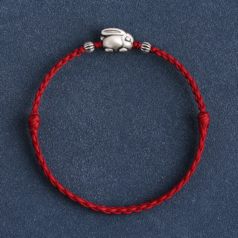 KarmaRipple's Handmade 999 Sterling Silver Rabbit Luck?Rope Bracelet Anklet p36