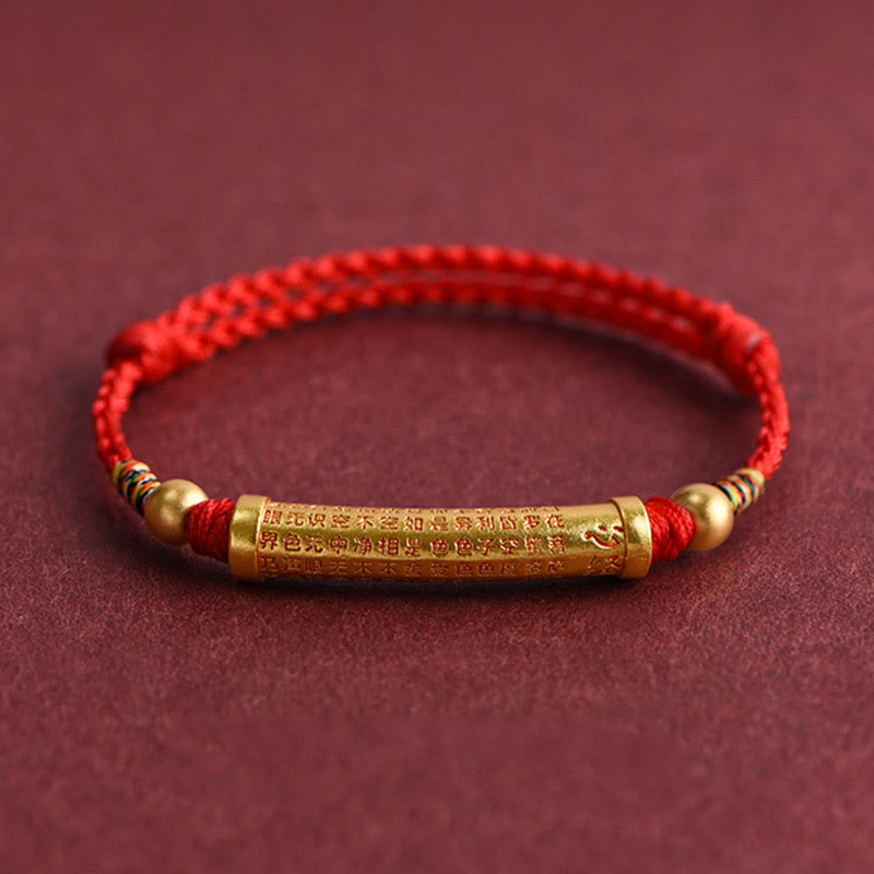 KarmaRipple's Handmade Alloy Heart Sutra Protection?Strength?Rope Bracelet Anklet p21