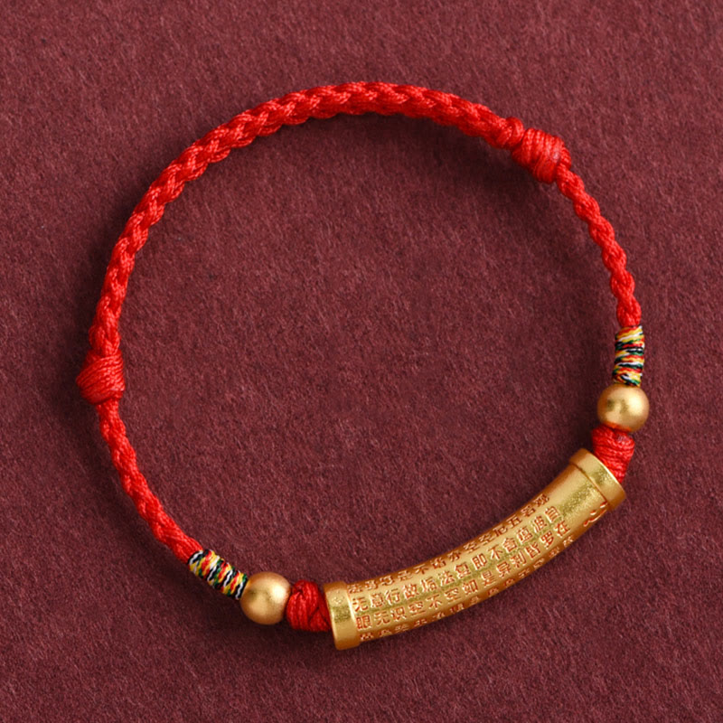 KarmaRipple's Handmade Alloy Heart Sutra Protection?Strength?Rope Bracelet Anklet p7