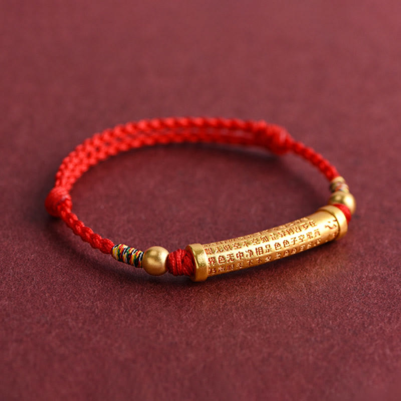 KarmaRipple's Handmade Alloy Heart Sutra Protection?Strength?Rope Bracelet Anklet p8