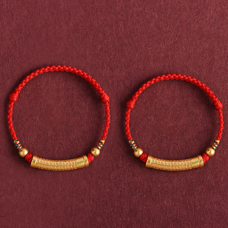 KarmaRipple's Handmade Alloy Heart Sutra Protection?Strength?Rope Bracelet Anklet p13