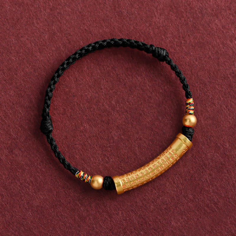 KarmaRipple's Handmade Alloy Heart Sutra Protection?Strength?Rope Bracelet Anklet p16