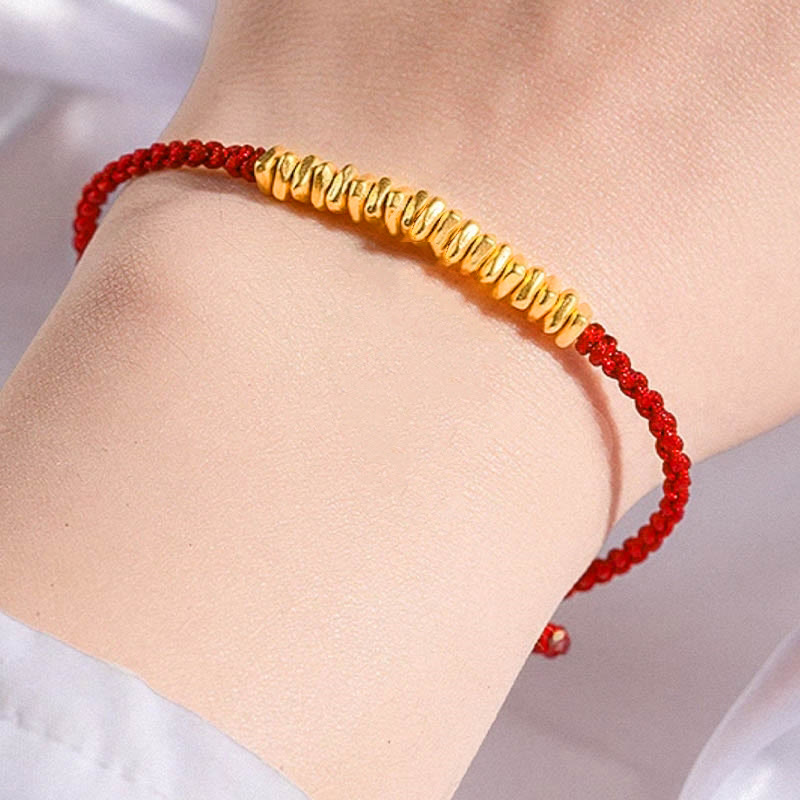 KarmaRipple's 999 Gold Small Gold Pieces Design Handmade Protection?Braided Rope Bracelet p40