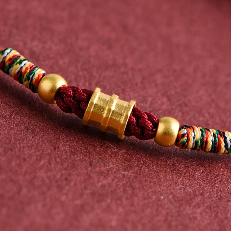 KarmaRipple's 999 Gold Small Bucket Shape Design Handmade Luck?Braided Rope Bracelet Anklet p11