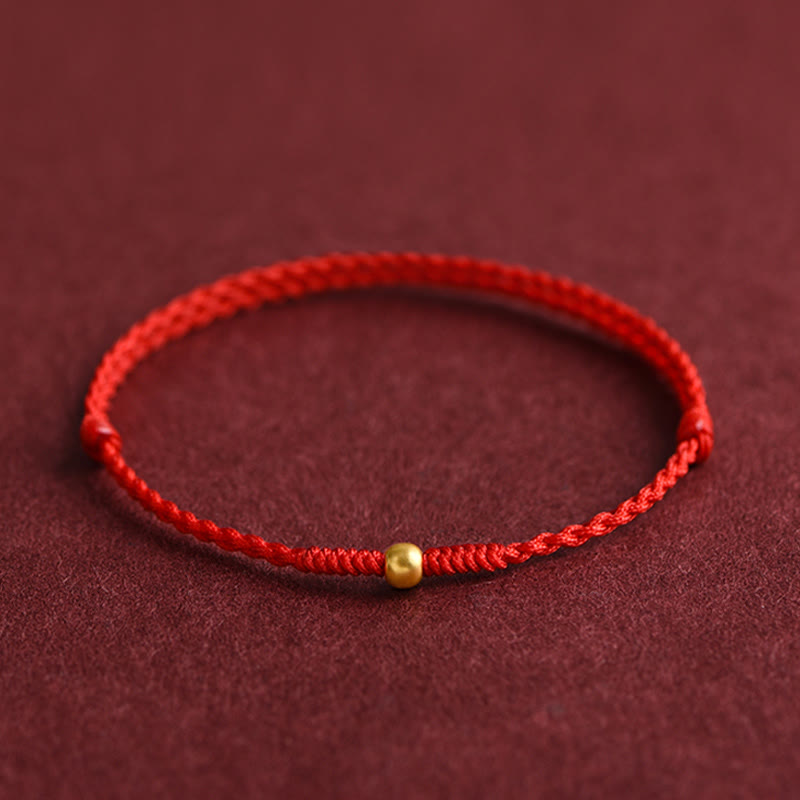 KarmaRipple's 999 Gold One Mini Bead Design Handmade Strength?Braided Rope Bracelet Anklet p18