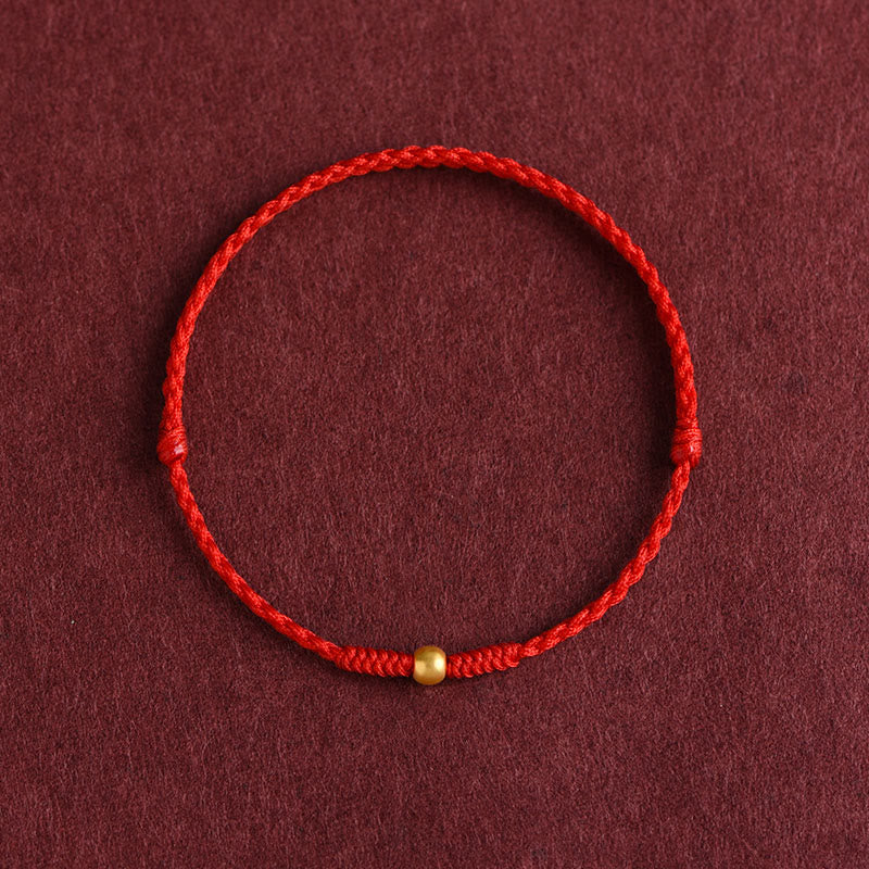 KarmaRipple's 999 Gold One Mini Bead Design Handmade Strength?Braided Rope Bracelet Anklet p7