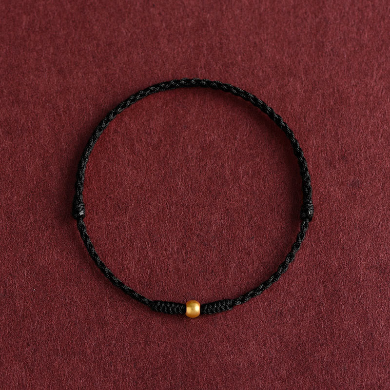 KarmaRipple's 999 Gold One Mini Bead Design Handmade Strength?Braided Rope Bracelet Anklet p19