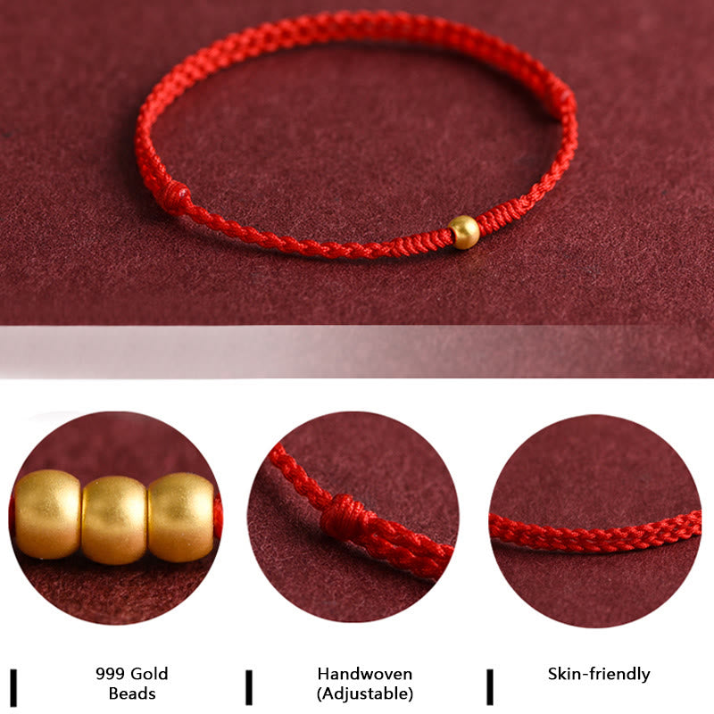 KarmaRipple's 999 Gold One Mini Bead Design Handmade Strength?Braided Rope Bracelet Anklet p9