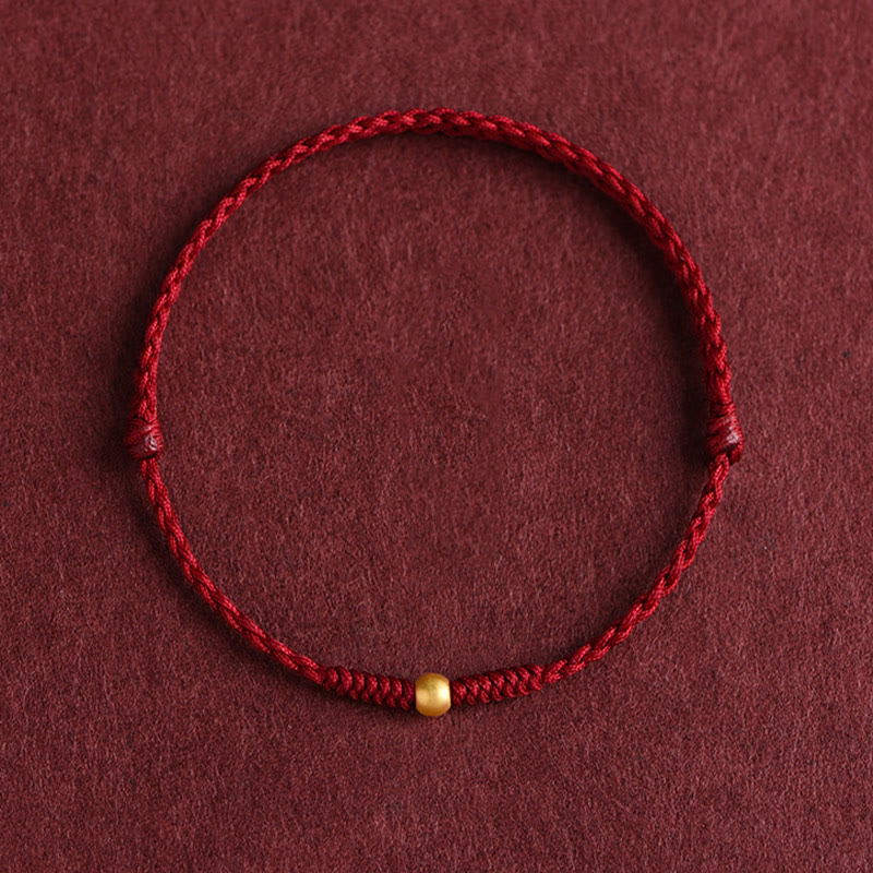 KarmaRipple's 999 Gold One Mini Bead Design Handmade Strength?Braided Rope Bracelet Anklet p1