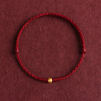 KarmaRipple's 999 Gold One Mini Bead Design Handmade Strength?Braided Rope Bracelet Anklet