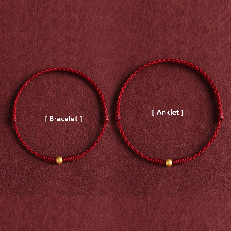 KarmaRipple's 999 Gold One Mini Bead Design Handmade Strength?Braided Rope Bracelet Anklet p4