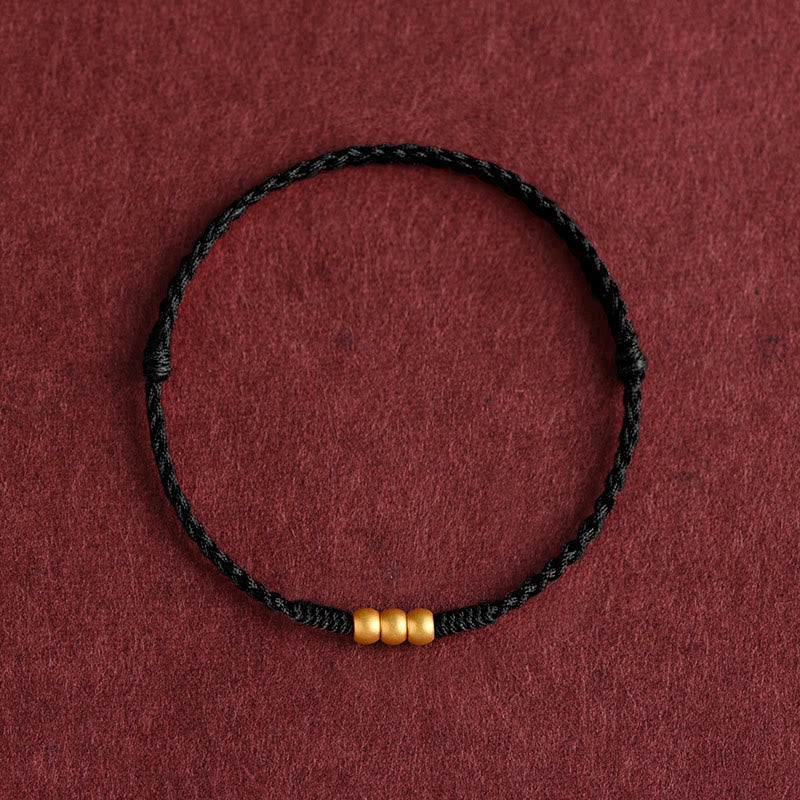 KarmaRipple's 999 Gold Mini Three Beadwork Design Handmade Luck?Rope Bracelet Anklet p14