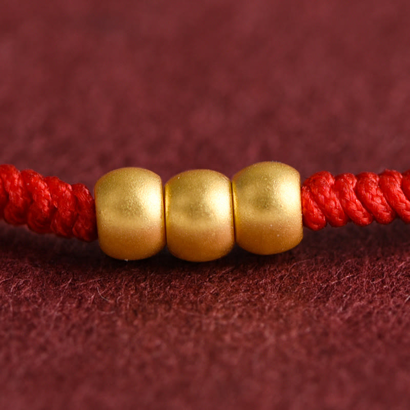 KarmaRipple's 999 Gold Mini Three Beadwork Design Handmade Luck?Rope Bracelet Anklet p6