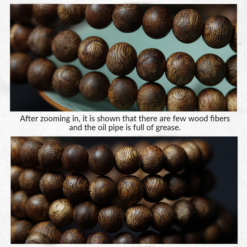KarmaRipple's 108 Mala Beadwork Huizhou Green Qinan Agarwood Peace Strength Bracelet p11
