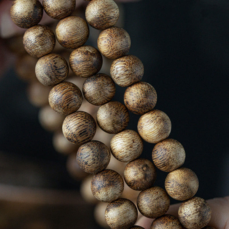 KarmaRipple's 108 Mala Beadwork Hainan Ivory Qinan Agarwood Calm Strength Bracelet p13