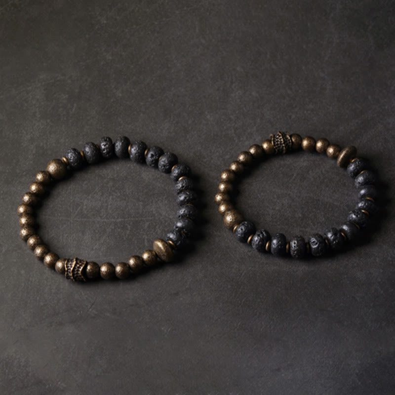 KarmaRipple's Lava Rock Beadwork Adsorb Negative Energy Bronze Bracelet p6