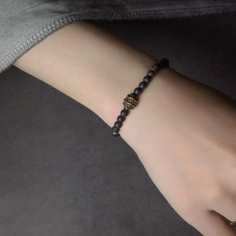 KarmaRipple's Support Balancing Lava Rock Beadwork Bronze Bracelet p5