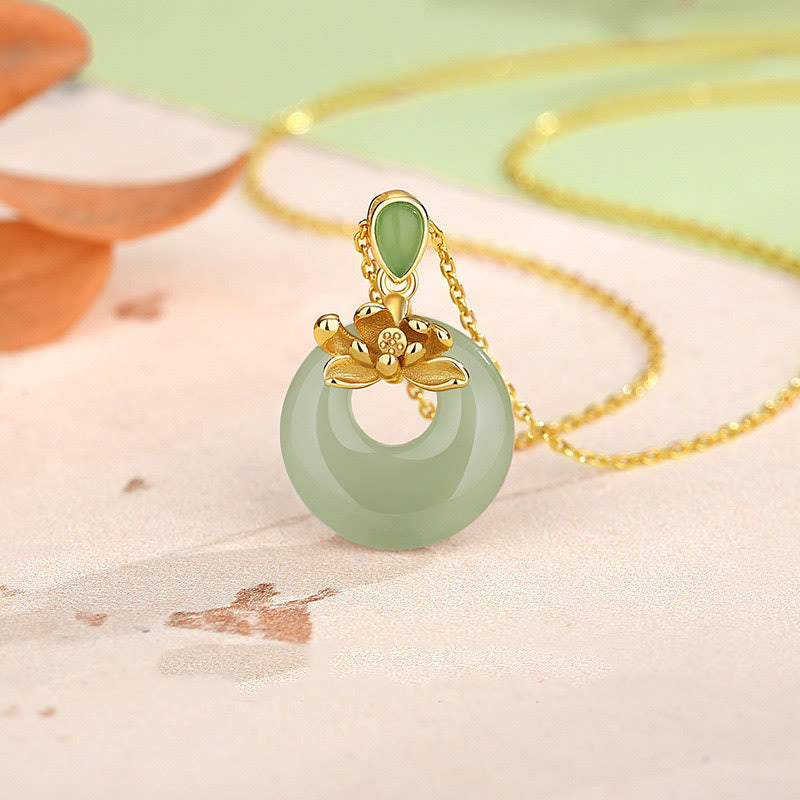 KarmaRipple's Jade Lotus Abundance String Pendant Necklace p2