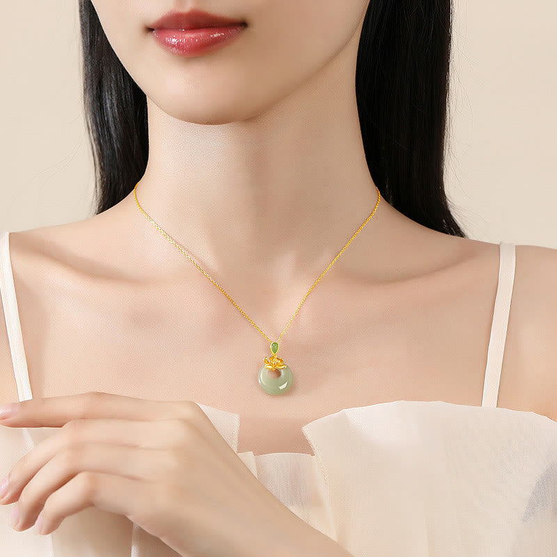 KarmaRipple's Jade Lotus Abundance String Pendant Necklace p5
