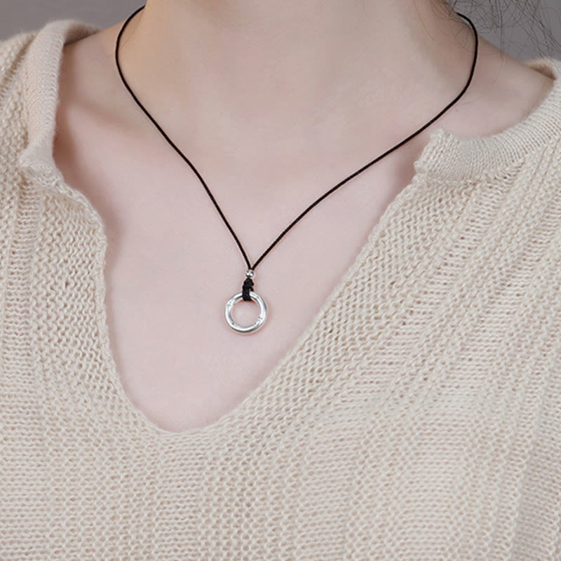 KarmaRipple's 999 Sterling Silver Peace Buckle Protection Pendant Necklace p5