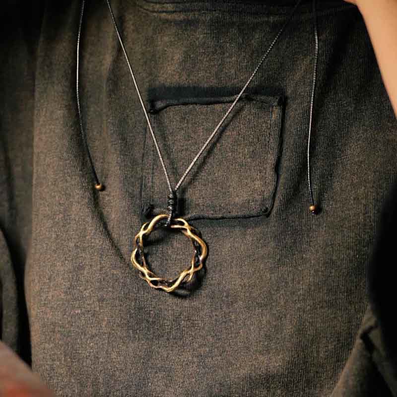 KarmaRipple's Vintage Bronze Brass Fortune Handmade Pendant Necklace p5