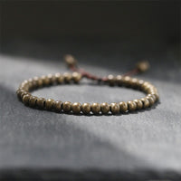 KarmaRipple's Bronze Brass Beadwork Balance Wealth Simple Bracelet