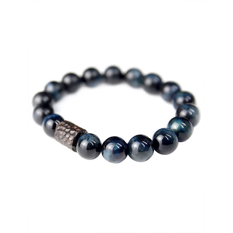 KarmaRipple's Tiger Eye Ebony Wood Beadwork Calm Bracelet p13