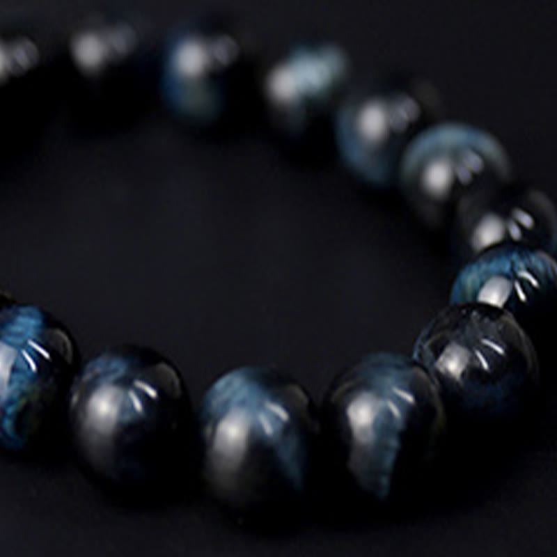 KarmaRipple's Tiger Eye Ebony Wood Beadwork Calm Bracelet p10