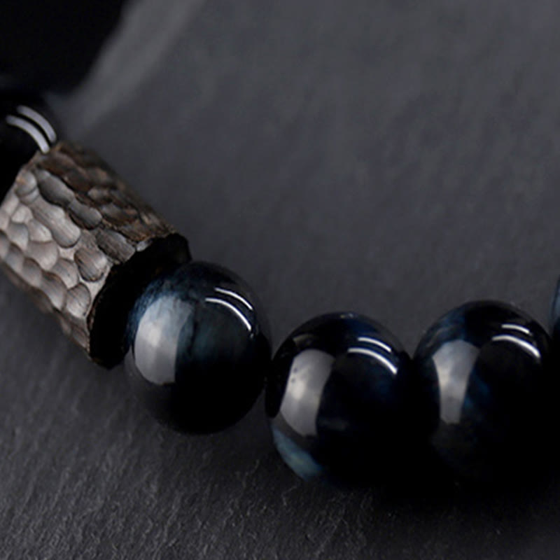 KarmaRipple's Tiger Eye Ebony Wood Beadwork Calm Bracelet p11