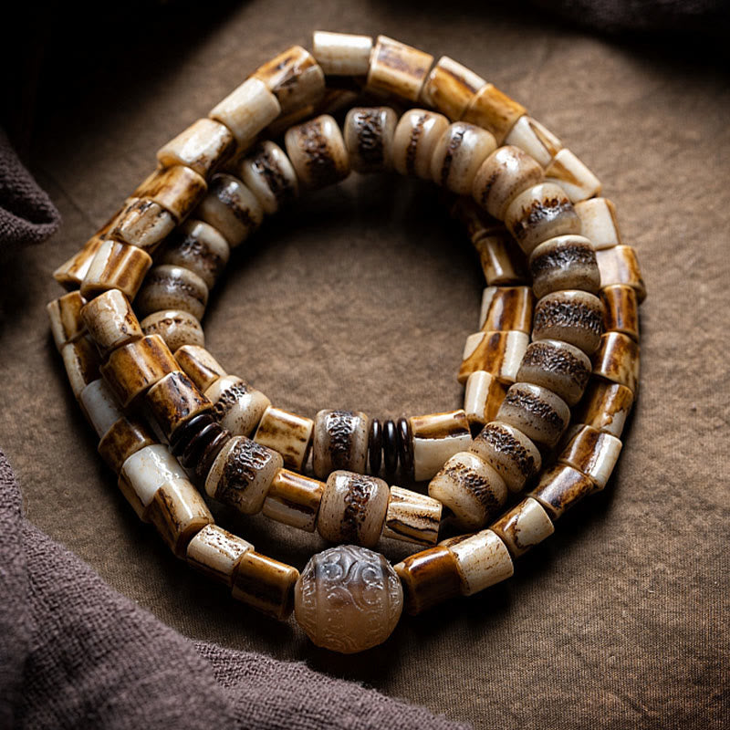 KarmaRipple's Tibetan Deer Bone Yak Bone Fortunate Balance Bracelet p1