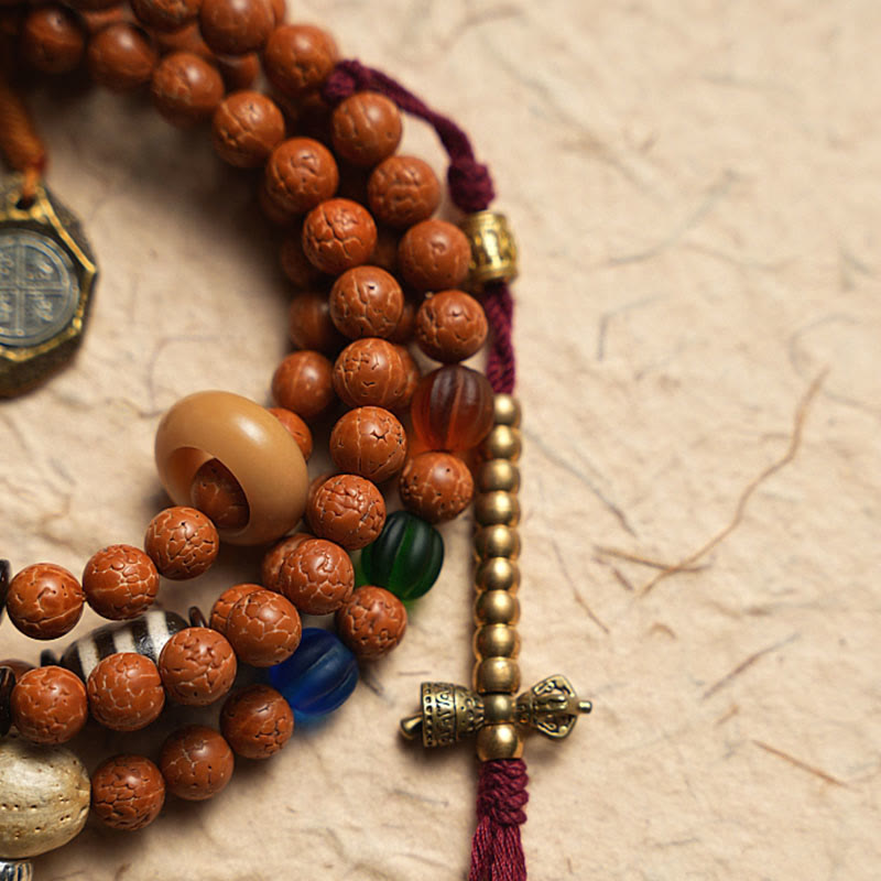 KarmaRipple's Tibet Bodhi Seed 108 Mala Beadwork Wisdom Peace Bracelet Pendant p8