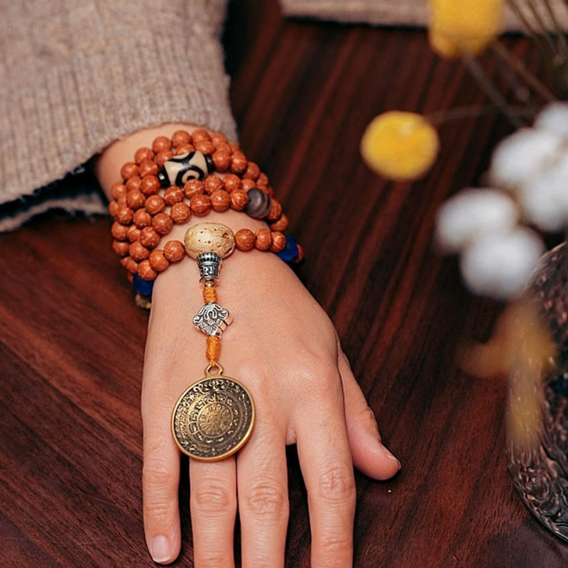 KarmaRipple's Tibet Bodhi Seed 108 Mala Beadwork Wisdom Peace Bracelet Pendant p13