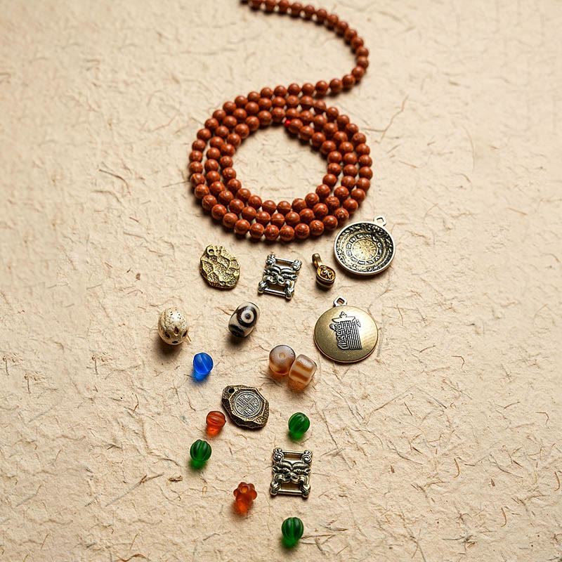KarmaRipple's Tibet Bodhi Seed 108 Mala Beadwork Wisdom Peace Bracelet Pendant p20