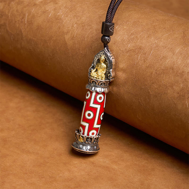 KarmaRipple's Tibetan Medicine Buddha Nine-Eye Dzi Bead Protection Pendant Necklace p5