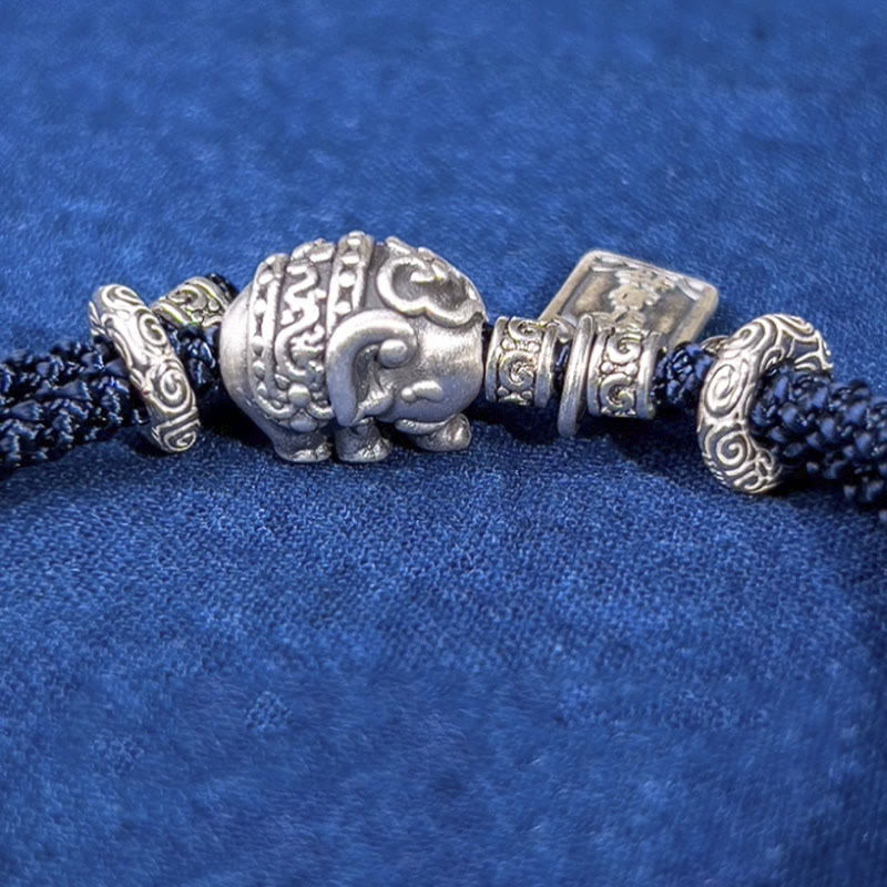 KarmaRipple's 925 Sterling Silver Elephant Safe And Well Amulet Talisman Strength Bracelet p12