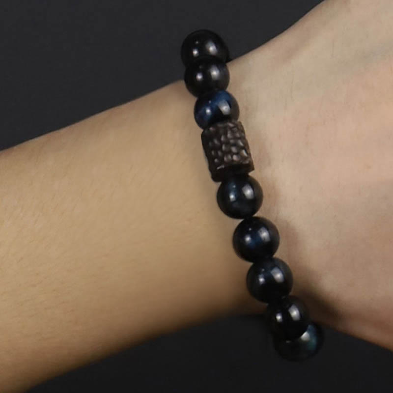 KarmaRipple's Tiger Eye Ebony Wood Beadwork Calm Bracelet p14