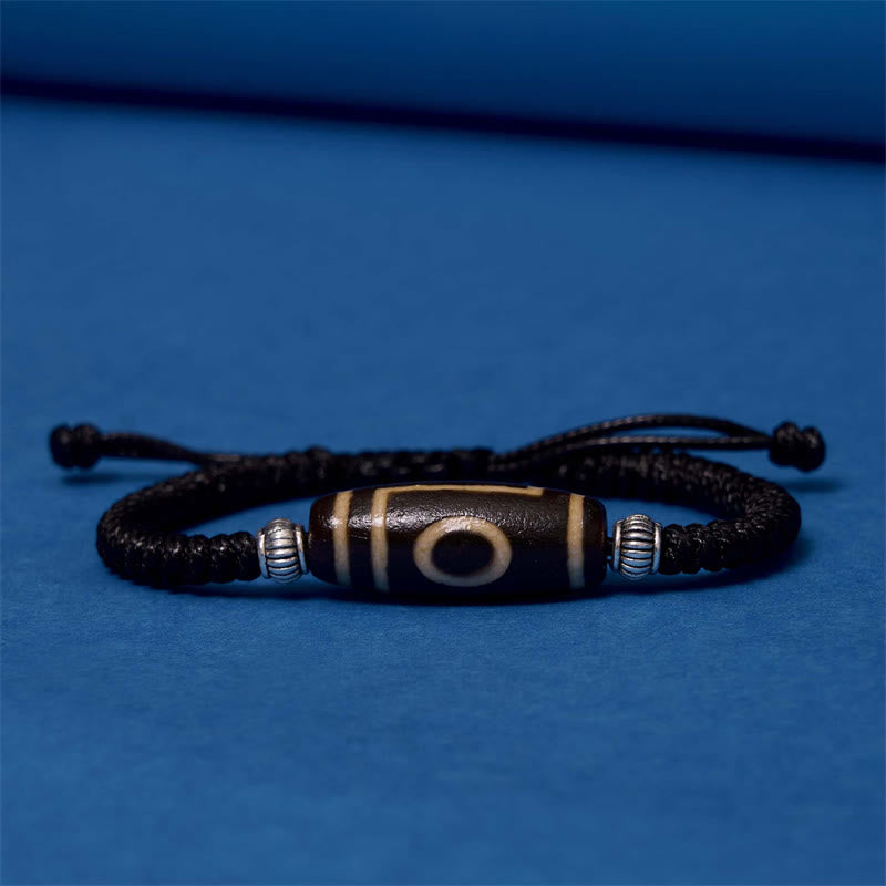 KarmaRipple's Tibetan Nine-Eye Dzi Bead Three-eyed Dzi Bead Wealth Protection Rope Bracelet p17