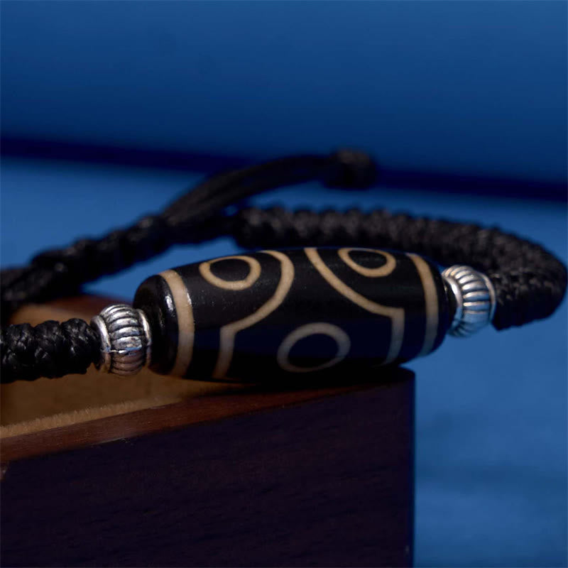 KarmaRipple's Tibetan Nine-Eye Dzi Bead Three-eyed Dzi Bead Wealth Protection Rope Bracelet p27