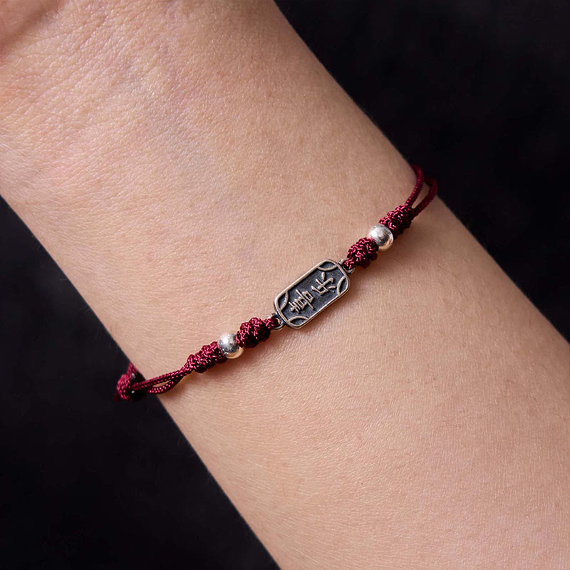 KarmaRipple's Handmade 925 Sterling Silver Peace And Joy Safe Well Protection Woven Bracelet p12