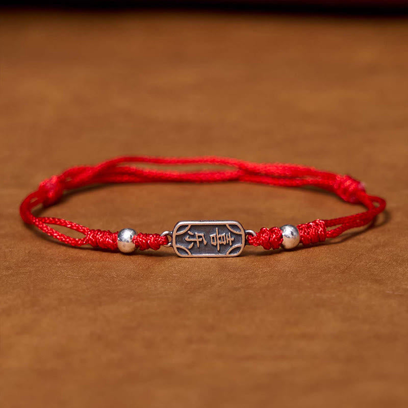 KarmaRipple's Handmade 925 Sterling Silver Peace And Joy Safe Well Protection Woven Bracelet p41