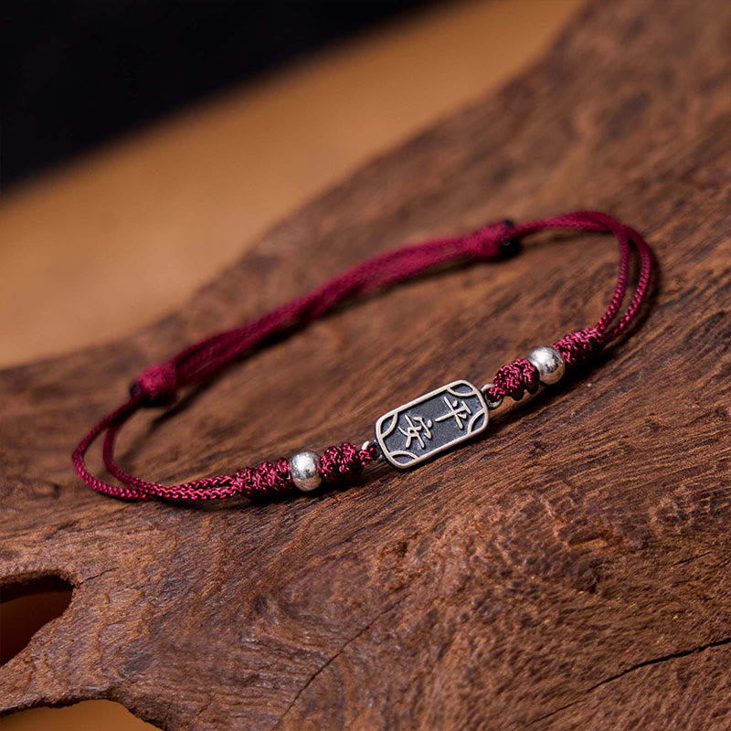 KarmaRipple's Handmade 925 Sterling Silver Peace And Joy Safe Well Protection Woven Bracelet p7