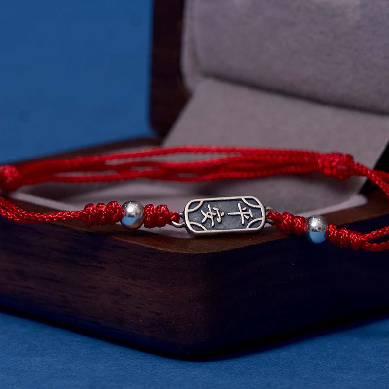 KarmaRipple's Handmade 925 Sterling Silver Peace And Joy Safe Well Protection Woven Bracelet p19