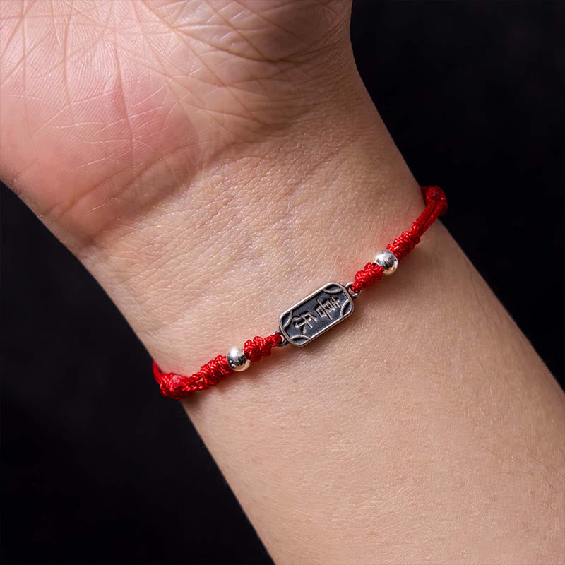 KarmaRipple's Handmade 925 Sterling Silver Peace And Joy Safe Well Protection Woven Bracelet p18