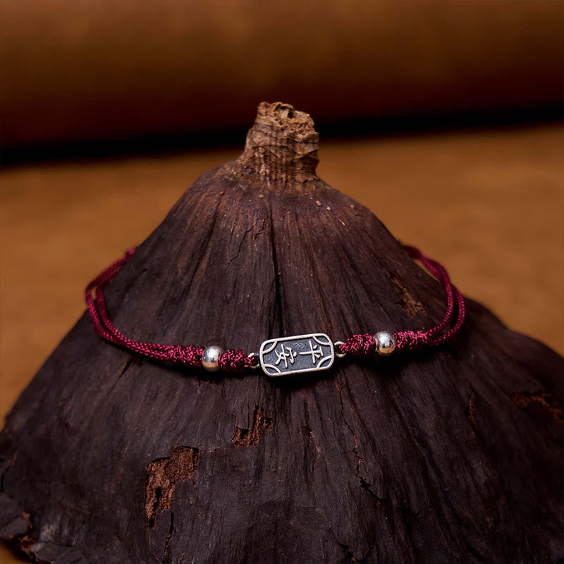 KarmaRipple's Handmade 925 Sterling Silver Peace And Joy Safe Well Protection Woven Bracelet p10
